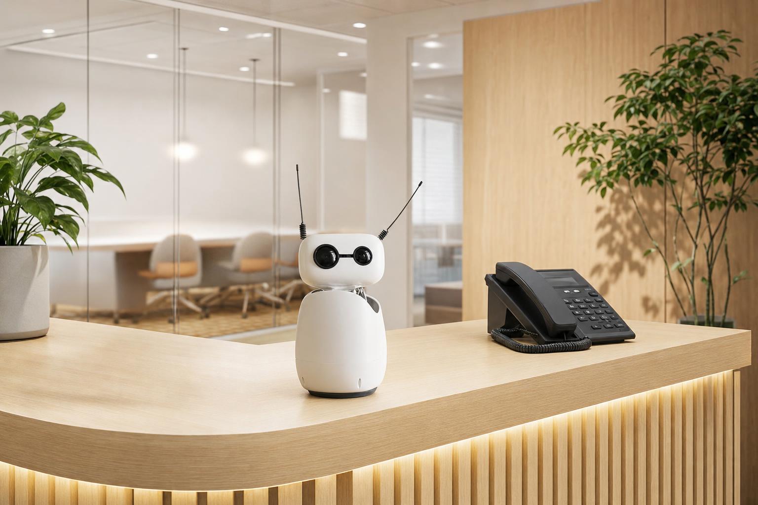 在前台迎接来客的 Kocoro Robot